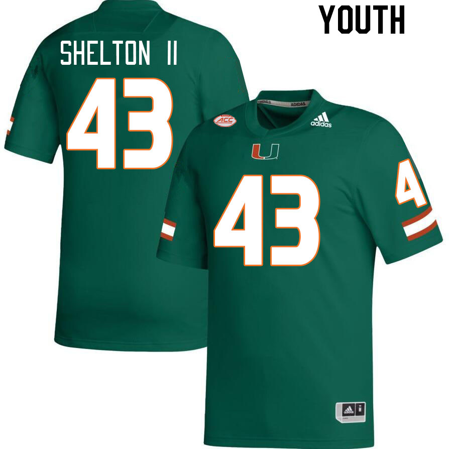 Youth #43 Rocky Shelton II Miami Hurricanes College Football Jerseys Stitched Sale-Green - Click Image to Close